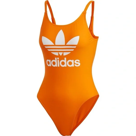 Adidas Original Womens Orange Trefoil Swim - XS ED7470 - Picture 7 of 7
